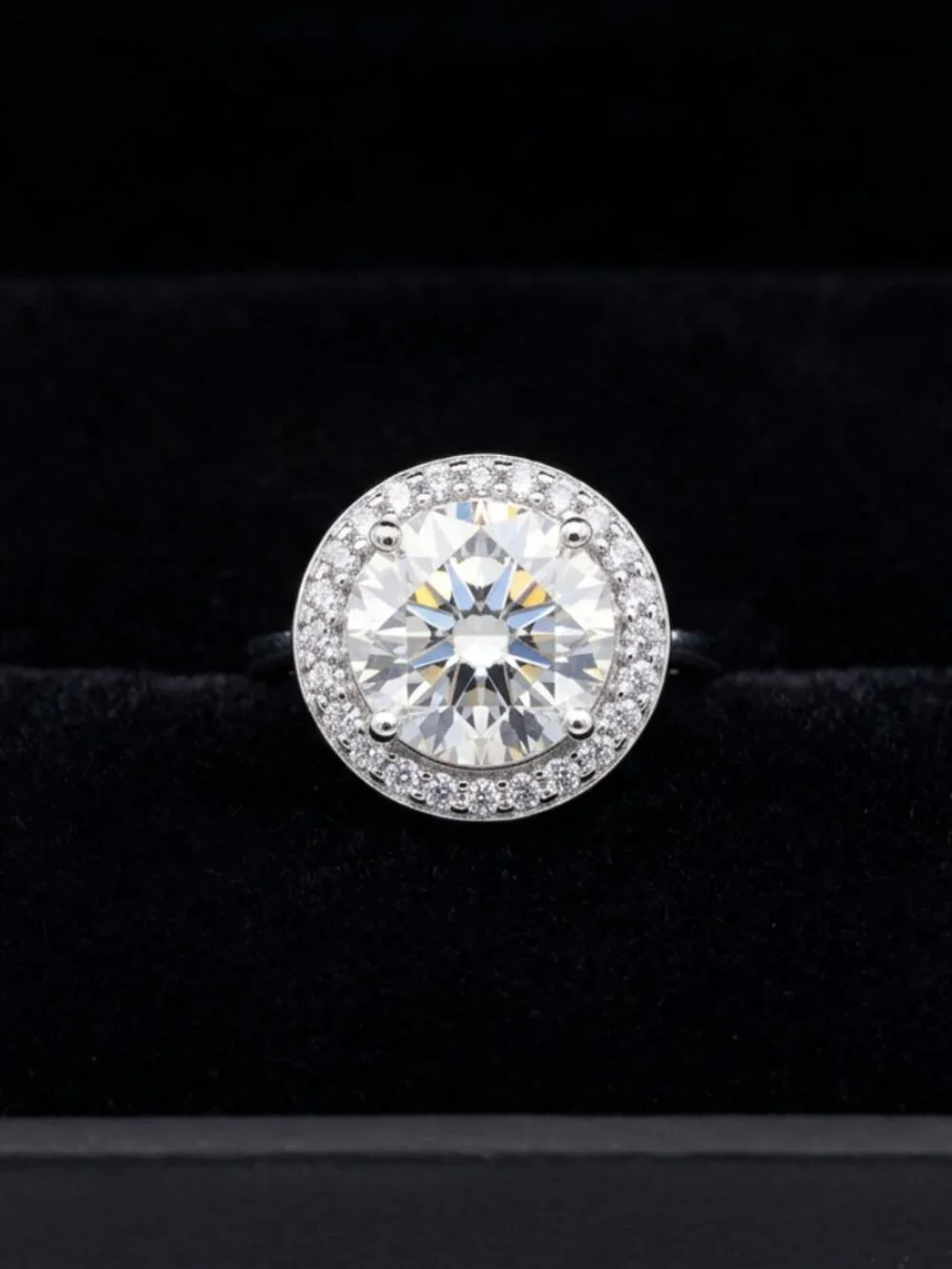 Moissanite Round Halo Pendant — 2.18 CTW